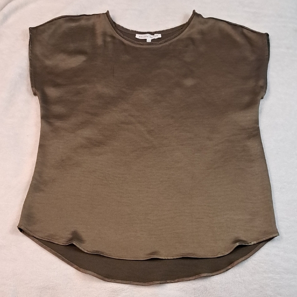 MELISSA NEPTON Tops - Melissa Nepton Olive Green Viscose Cap Sleeve Blouse Womens Size S-P